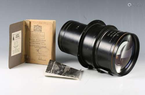 A mid-20th century RAF aircraft camera lens, probably from a