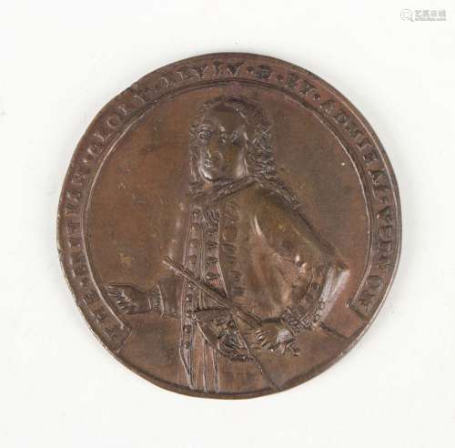 A copper medallion commemorating the Capture of Porto Bello ...