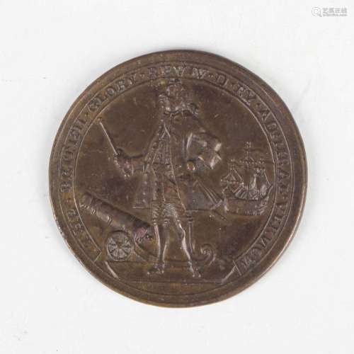 A copper medallion commemorating the Capture of Porto Bello ...