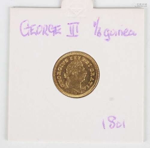 A George III third or quarter-guinea 1801.