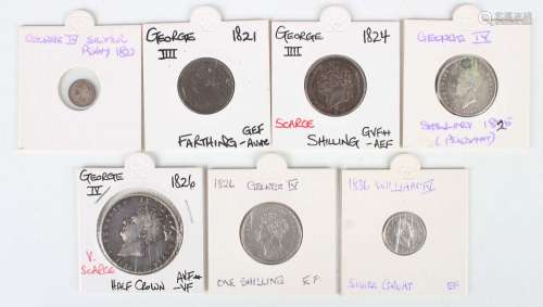 A group of George IV coins, including a half-crown 1826, a M...
