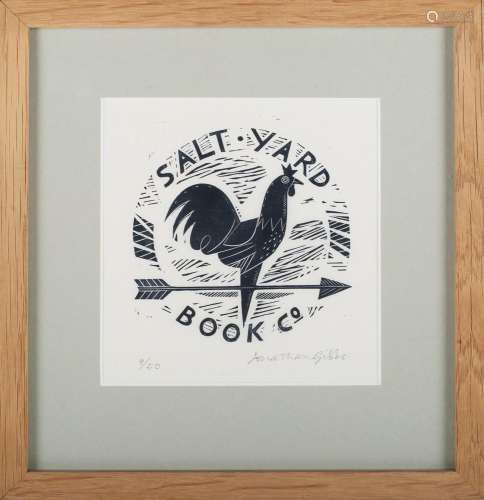 Jonathan Gibbs - 'Salt Yard Book Co.', 20th century woodcut,...