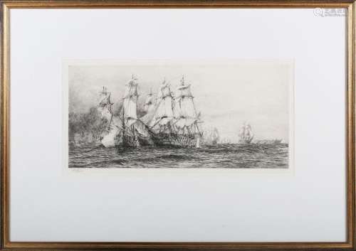 William Lionel Wyllie - 'HMS Victory, Redoubtable, HMS Temer...
