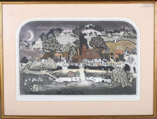 Graham Clarke - 'Old Manor', 20th century colour etching wit...
