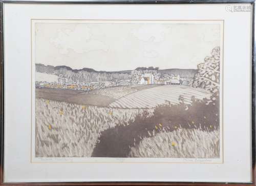 John Brunsdon - 'Towards Abbotsbury', 20th century etching o...