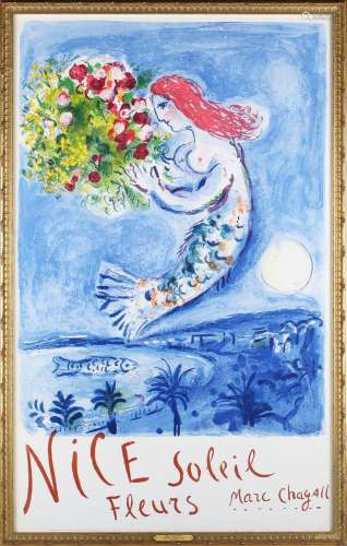 Marc Chagall - 'Nice Soleil Fleurs', lithograph in colours o...
