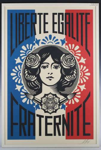 Shepard Fairey - 'Liberte, Egalite, Fraternite', 21st centur...