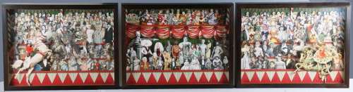 Peter Blake - 3D Circus Collage (Left, Centre, Right), three...