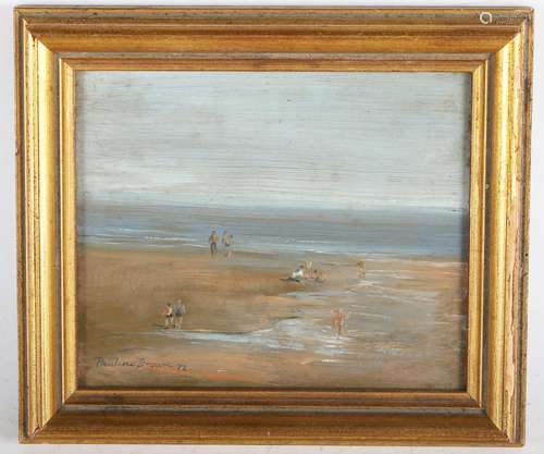 Pauline Brown - Beach Scene, oil on board, signed and dated ...