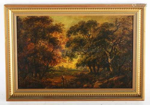 British School - Landscape with Woodsman, and Landscape with...