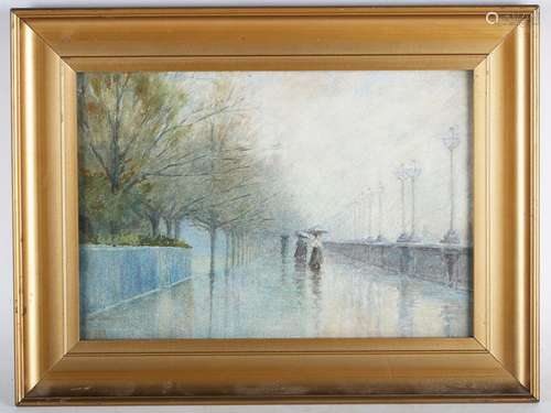 British School - 'A Rainy Day, the Embankment, Chelsea', ear...