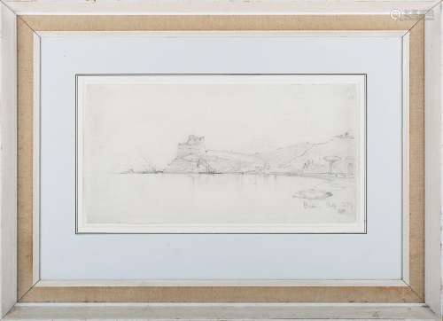 William James Muller - 'Baiae, Italy', pencil on laid paper,...