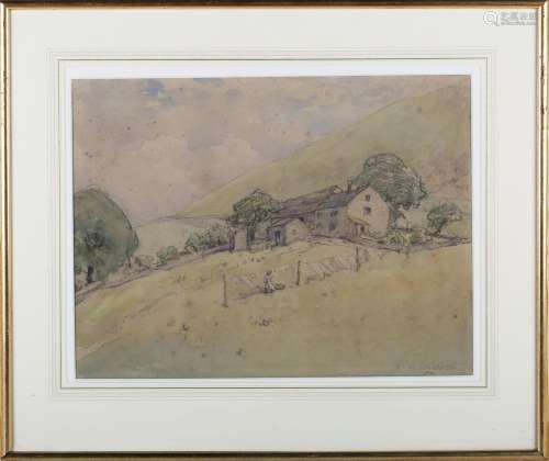 Nelson Ethelred Dawson - Landscape with Farm Buildings, earl...
