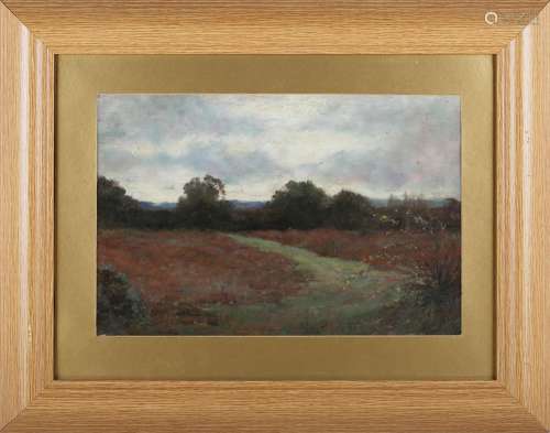 Frederick Yates - Heathland Landscape, 19th century oil on b...