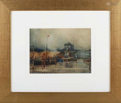 Frederic Gregory Brown - Quayside Scene, late 19th/early 20t...