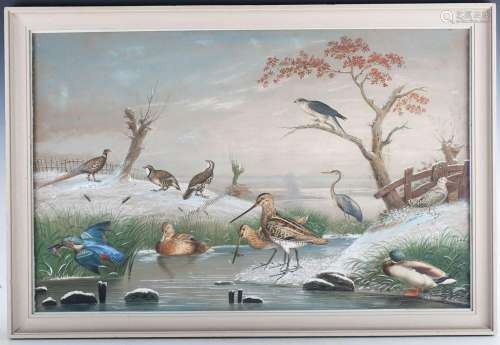 Borniche - Game Birds in a Winter Landscape, early 20th cent...