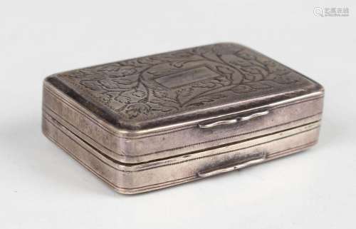 A George IV silver rectangular vinaigrette with engraved dec...