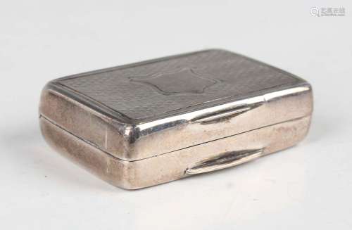 An early Victorian silver rectangular vinaigrette with engin...