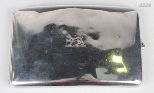 An Edwardian silver curved rectangular cigarette case, engra...