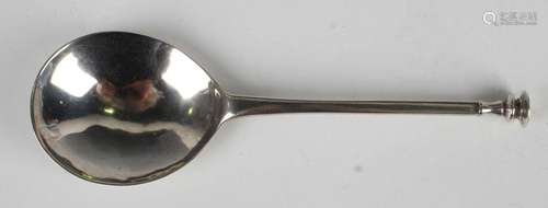 A George III silver seal top spoon with fig shaped bowl and ...