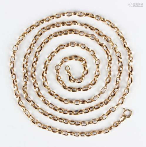 A 9ct gold oval link neckchain on a boltring clasp, weight 8...