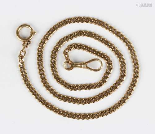 A gold faceted curblink dress Albert chain, detailed '585', ...