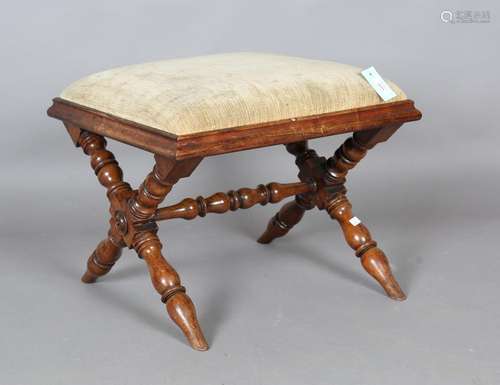 A Victorian rosewood stool