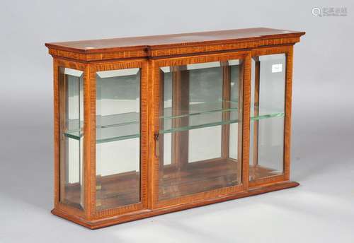 An Edwardian satin mahogany and boxwood inlaid table-top bre...