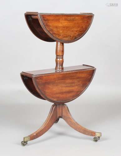 A Regency mahogany drop-flap dumb waiter