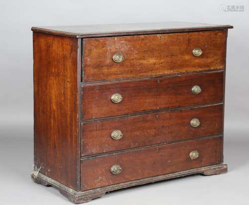 A George III mahogany secrétaire chest of drawers