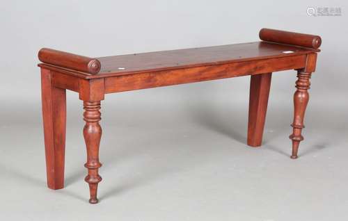 A 19th century and later mahogany window seat