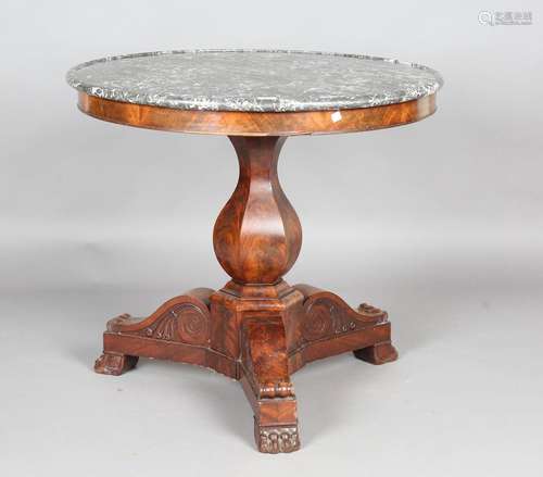 A mid-19th century French Louis Philippe figured mahogany gu...