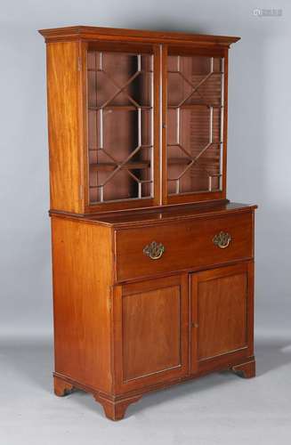 A late 19th century mahogany secrétaire bookcase cabinet of ...