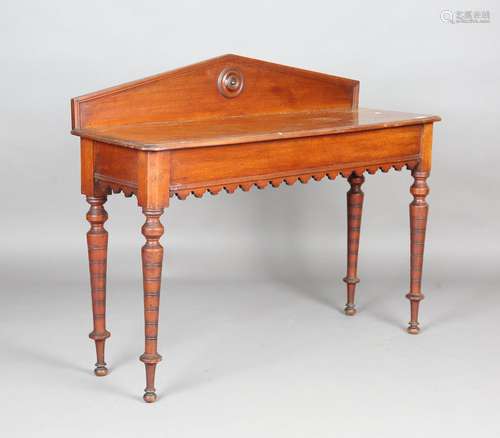 A late Victorian walnut hall table