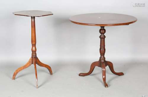 A 19th century mahogany circular tip-top supper table