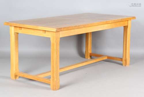 A modern oak dining table