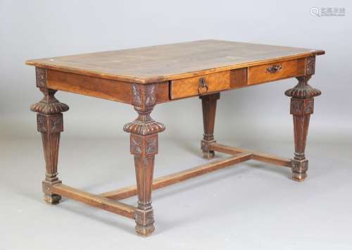 A late 18th century French walnut serving table