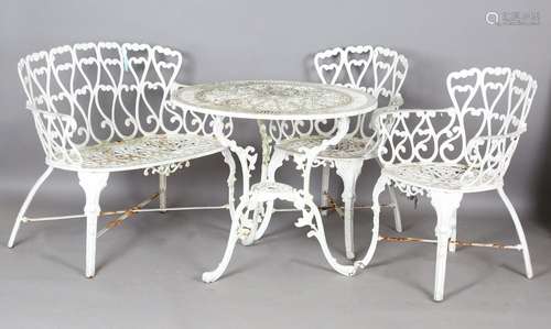 A 20th century cast alloy garden suite