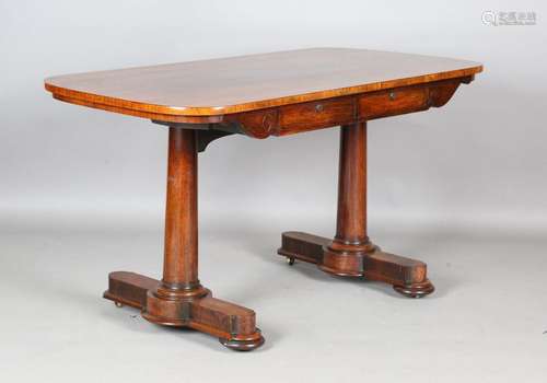 A William IV rosewood library table