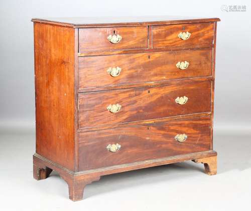 A George III mahogany chest of oak-lined drawers