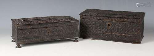 An early 19th century Anglo-Indian carved ebony box