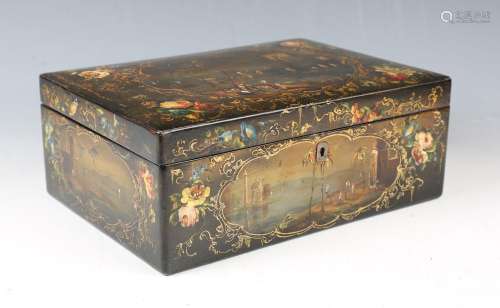 A Victorian papier-mâché box