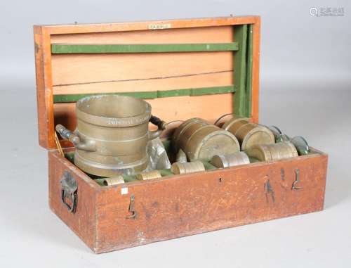A set of eight mid-20th century imperial bronze measures