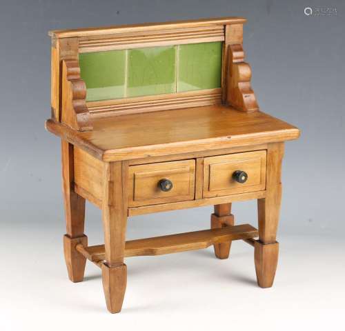 An Edwardian pine and walnut diminutive model of a dressing ...