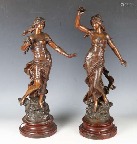 After Auguste Moreau - a pair of late 19th century French pa...