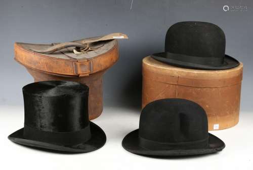 A late Victorian brushed silk top hat by City Cork Hat Co