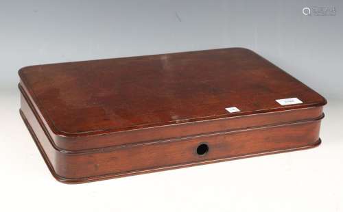 A Victorian figured mahogany rectangular box with hinged lid