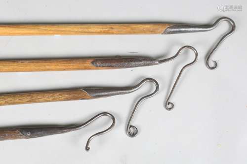 A group of four 19th and early 20th century shepherds' crook...