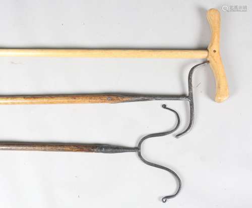 A scarce 19th century wrought iron shepherd's dipping crook