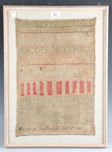 A George IV needlework sampler by Anna Moorhead